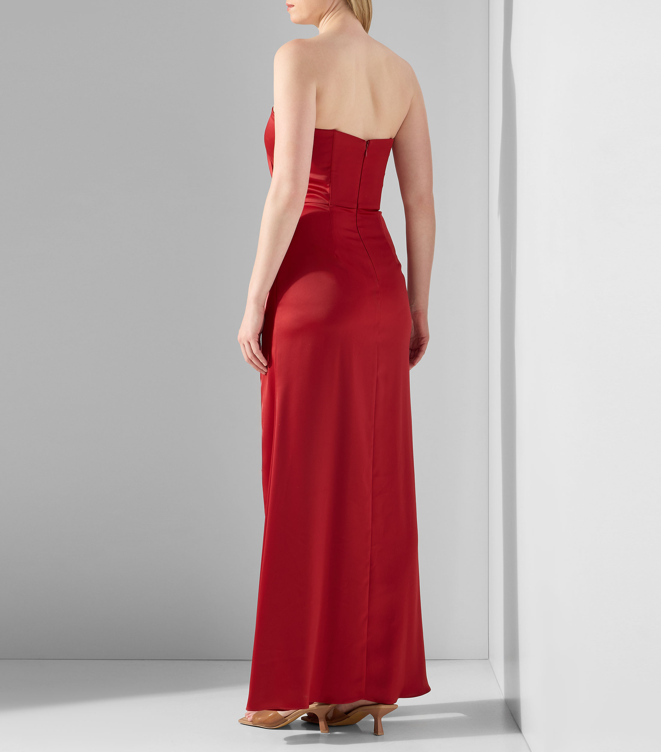 Vestido de fiestar largo liso Mujer